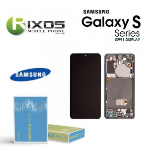 Samsung Galaxy S21 5G (SM-G991) Lcd Display unit complete Phantom Gray ( No Camera ) GH82-27255A OR GH82-27256A
