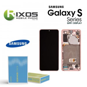 Samsung Galaxy S21 5G (SM-G991) Lcd Display unit complete Phantom Pink ( No Camera ) GH82-27255D OR GH82-27256D