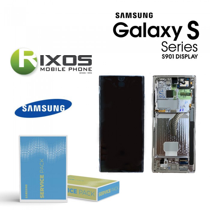 Samsung Galaxy S22 (SM-S901) Lcd Display Unit Complete White GH82-27520B OR GH82-27521B