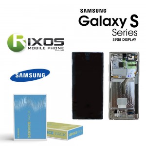 Samsung Galaxy S22 Ultra (SM-S908) Lcd Display Unit Complete Burgundy +Btry GH82-27487B