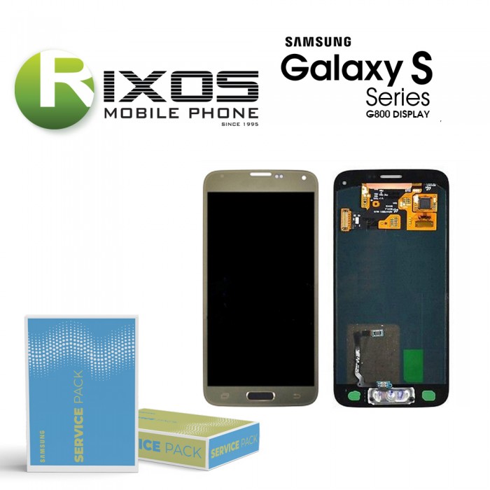 Samsung Galaxy S5 Mini (SM-G800F) Display module LCD + Digitizer gold GH97-16147D