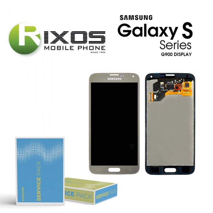 Samsung Galaxy S5 (SM-G900F) Display module LCD + Digitizer gold GH97-15959D