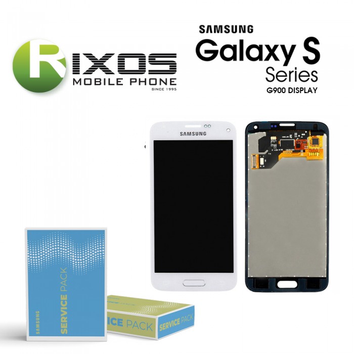 Samsung Galaxy S5 (SM-G900F) Display module LCD + Digitizer white GH97-15959A