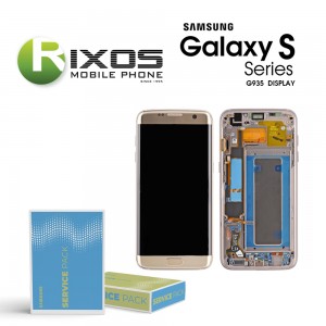 Samsung Galaxy S7 Edge (SM-G935F) Display module front cover + LCD + digitizer + battery gold GH82-13390A