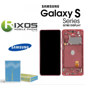  Samsung Galaxy S20 FE (SM-G780F) Lcd Display unit complete cloud red GH82-24219E OR GH82-24220E