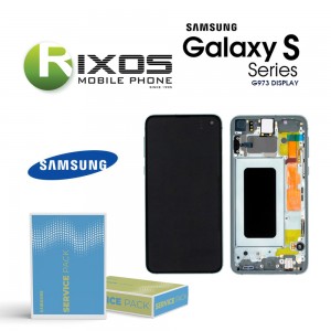  Samsung Galaxy S10 (SM-G973F) Lcd Display unit complete prism green GH82-18850E OR GH82-18835E