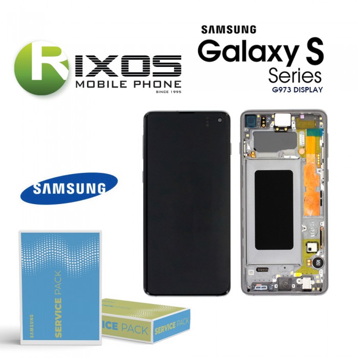 Samsung Galaxy S10 (SM-G973F) Lcd Display unit complete silver GH82-18850G OR GH82-18835G