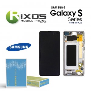 Samsung Galaxy S10 Plus (SM-G975F) Lcd Display unit complete prism white GH82-18849B OR GH82-18834B