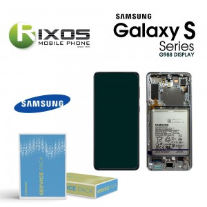 Samsung Galaxy S21Ultra 5G ( SM-G998 With Camera ) Lcd Display unit complete Phantom Silver + Btry GH82-24589B OR GH82-24591B OR GH82-24925B