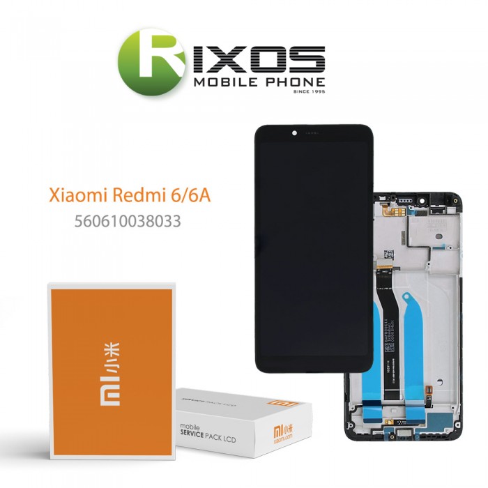 Xiaomi Redmi 6, Redmi 6A Display unit complete black (Service Pack) 560610038033