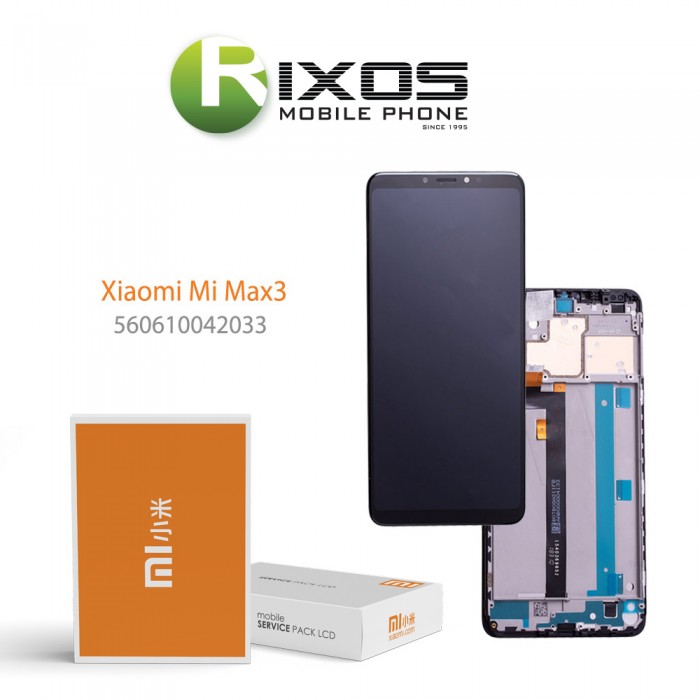 Xiaomi Mi Max 3 Display unit complete black (Service Pack) 560610042033